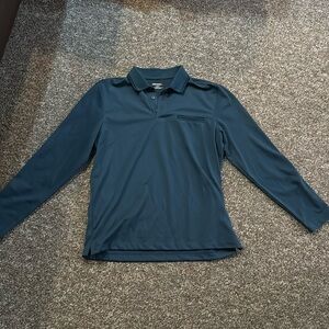 Men’s Untuckit  longsleeve teal polo